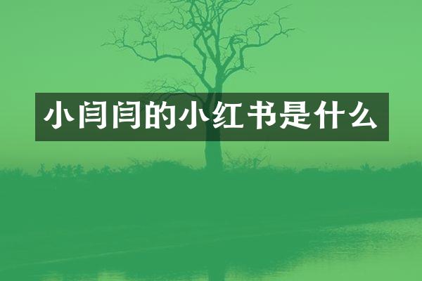 小闫闫的小红书是什么