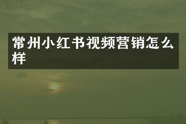 常州小红书视频营销怎么样