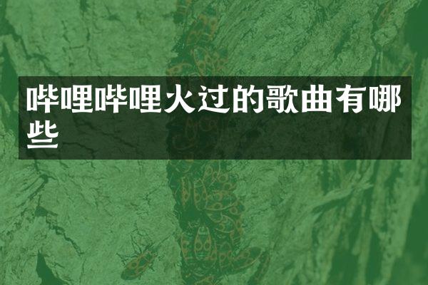 哔哩哔哩火过的歌曲有哪些