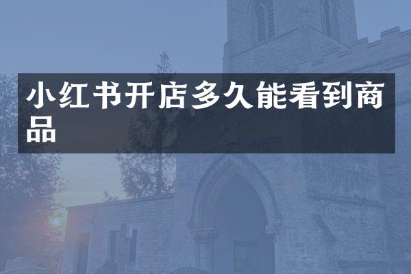 小红书开店多久能看到商品