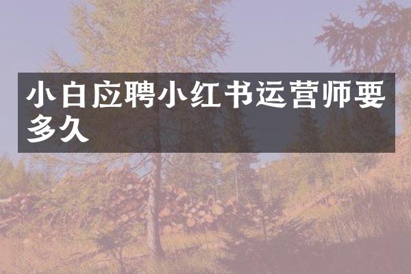 小白应聘小红书运营师要多久