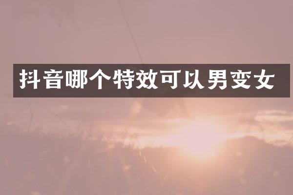 抖音哪个特效可以男变女
