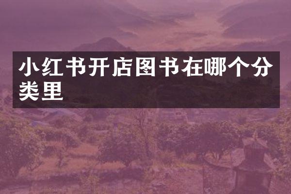 小红书开店图书在哪个分类里