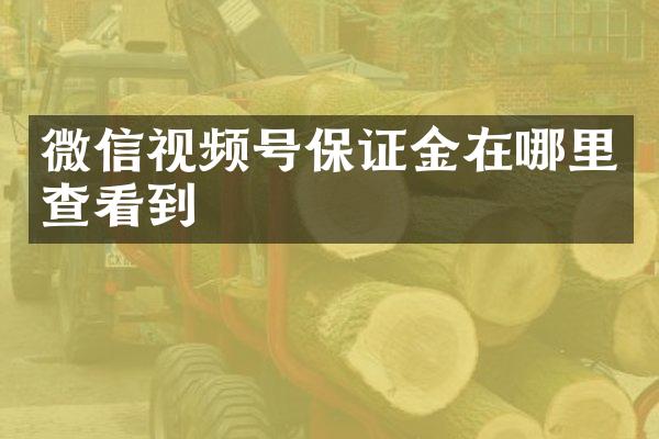 微信视频号保证金在哪里查看到
