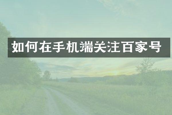 如何在手机端关注百家号