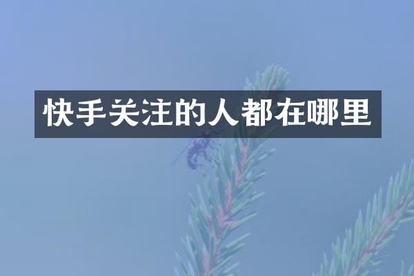 快手关注的人都在哪里