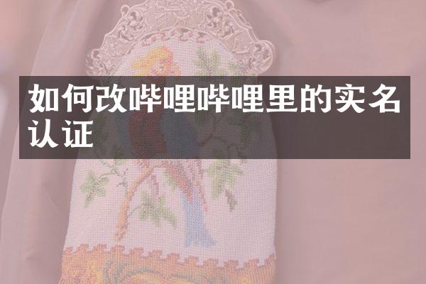 如何改哔哩哔哩里的实名认证