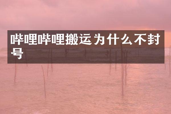 哔哩哔哩搬运为什么不封号