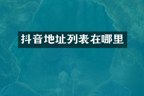 抖音地址列表在哪里