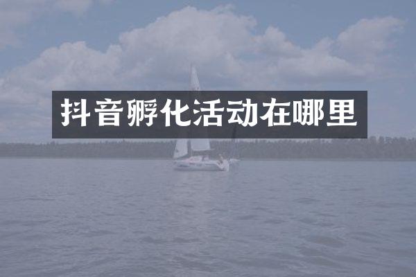 抖音孵化活动在哪里