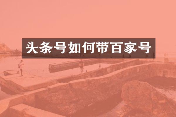 头条号如何带百家号