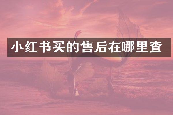 小红书买的售后在哪里查