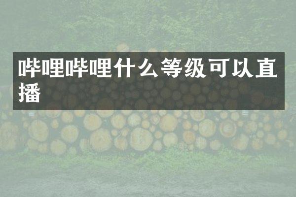 哔哩哔哩什么等级可以直播