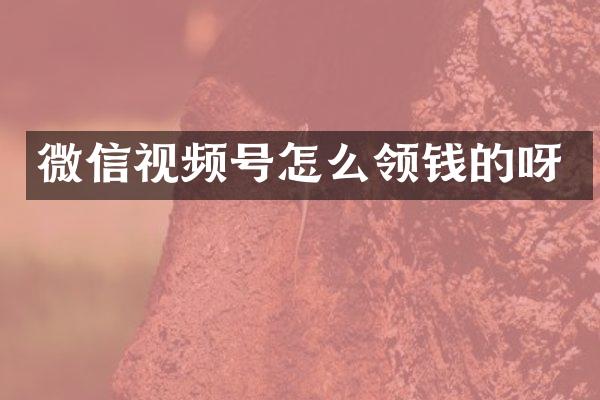 微信视频号怎么领钱的呀