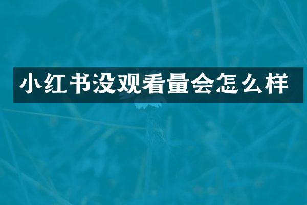 小红书没观看量会怎么样