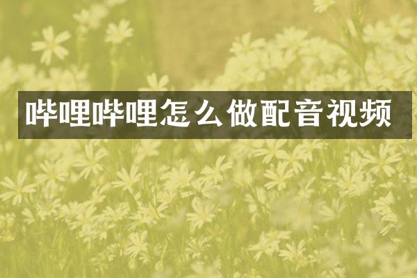 哔哩哔哩怎么做配音视频