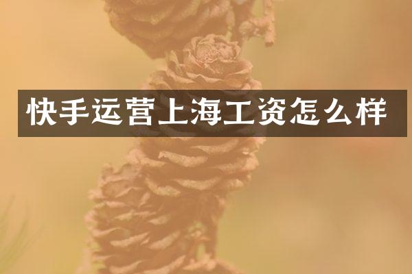 快手运营上海工资怎么样