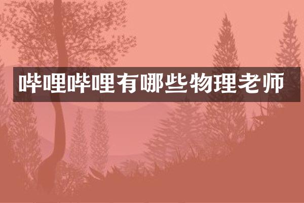 哔哩哔哩有哪些物理老师