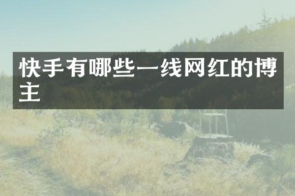 快手有哪些一线网红的博主