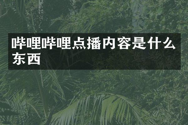 哔哩哔哩点播内容是什么东西