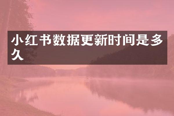 小红书数据更新时间是多久
