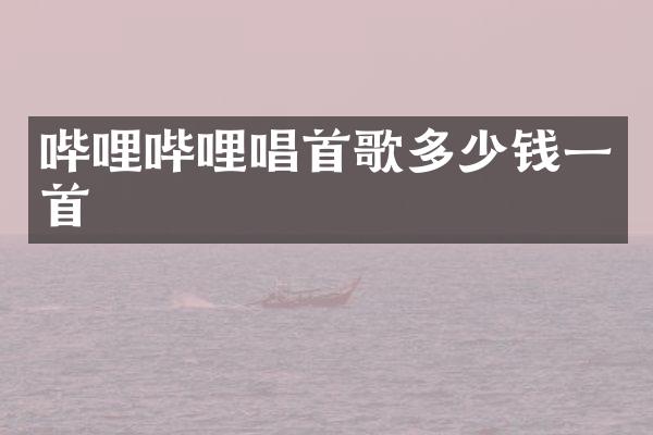 哔哩哔哩唱首歌多少钱一首