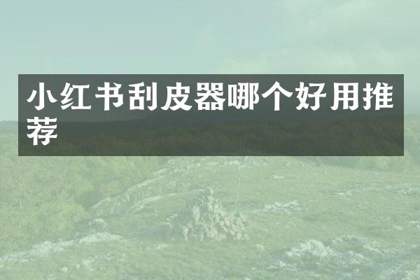 小红书刮皮器哪个好用推荐