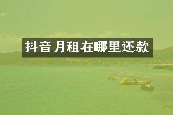 抖音月租在哪里还款