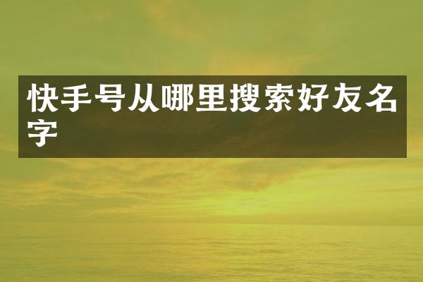 快手号从哪里搜索好友名字