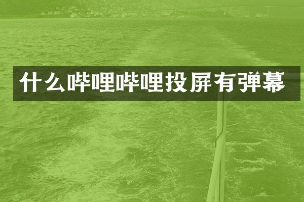 什么哔哩哔哩投屏有弹幕