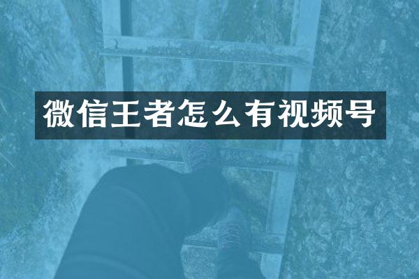 微信王者怎么有视频号