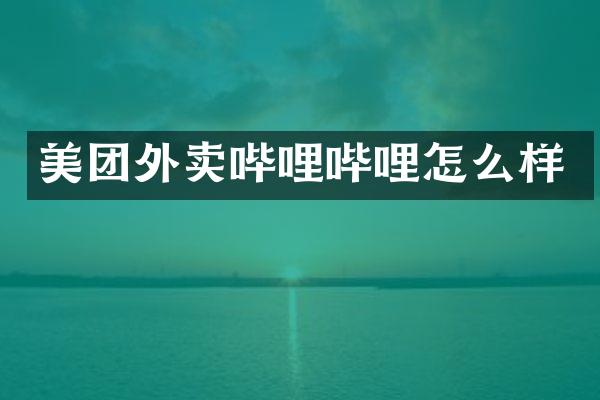 美团外卖哔哩哔哩怎么样