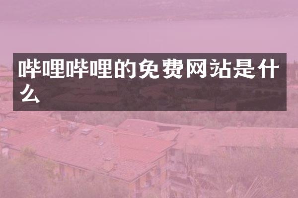 哔哩哔哩的免费网站是什么