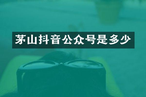 茅山抖音公众号是多少