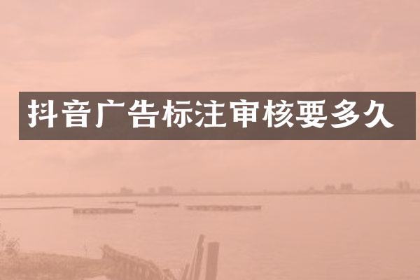 抖音广告标注审核要多久