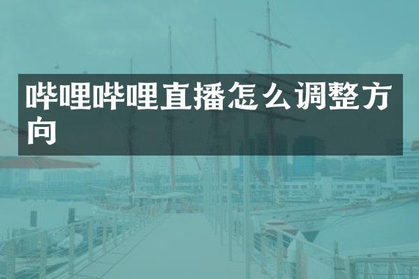哔哩哔哩直播怎么调整方向