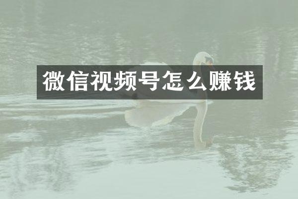 微信视频号怎么赚钱