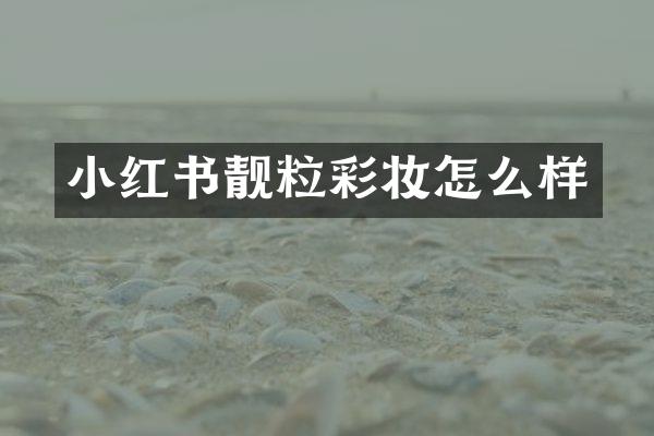 小红书靓粒彩妆怎么样