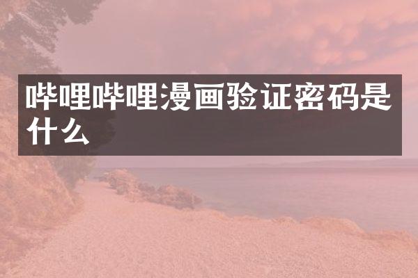 哔哩哔哩漫画验证密码是什么