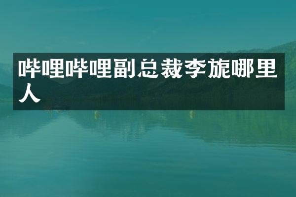 哔哩哔哩副总裁李旎哪里人