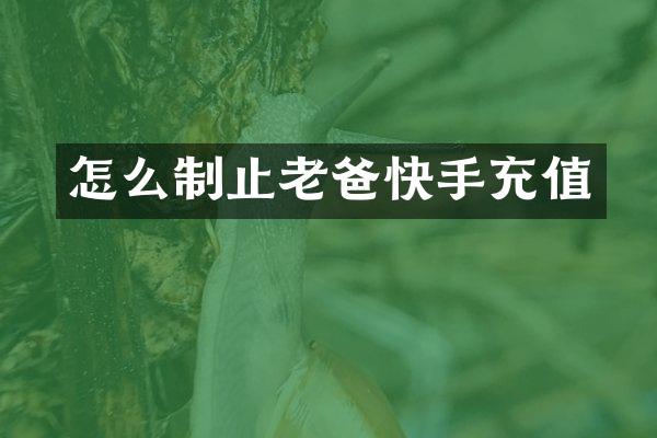 怎么制止老爸快手充值