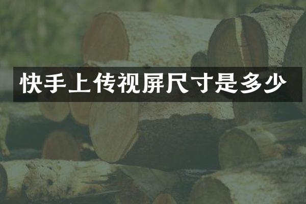 快手上传视屏尺寸是多少