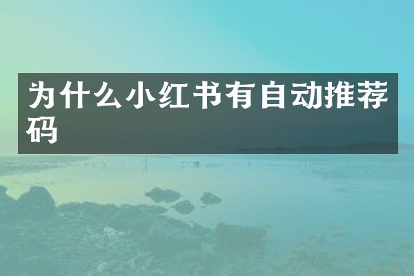 为什么小红书有自动推荐码