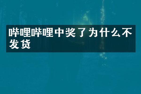 哔哩哔哩中奖了为什么不发货