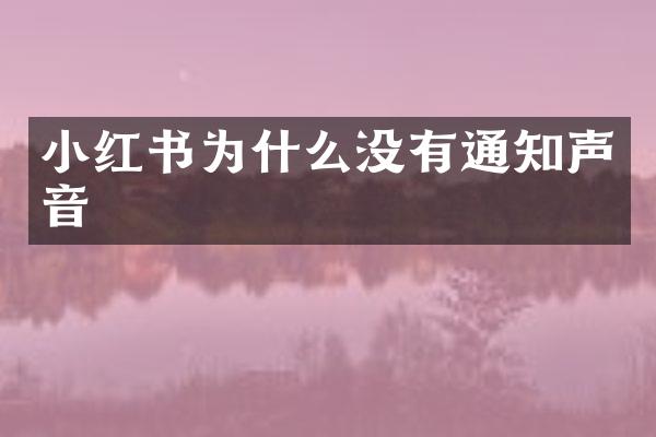 小红书为什么没有通知声音