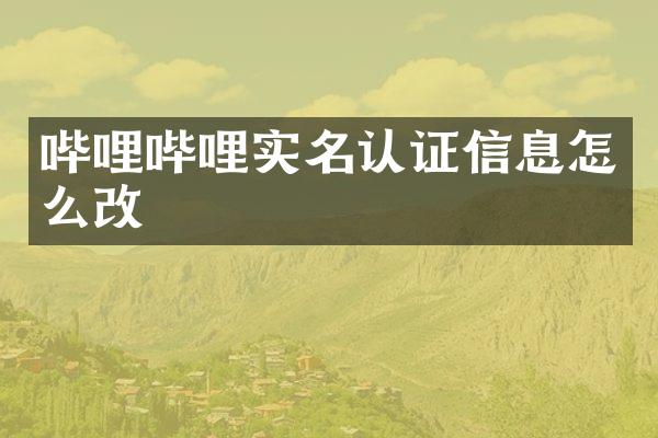 哔哩哔哩实名认证信息怎么改