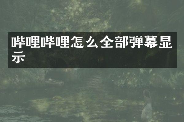 哔哩哔哩怎么全部弹幕显示