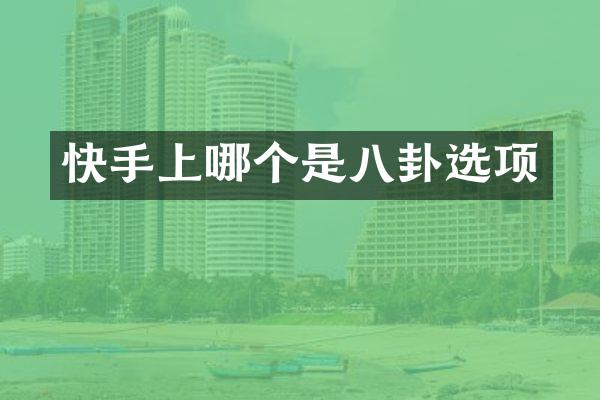 快手上哪个是八卦选项