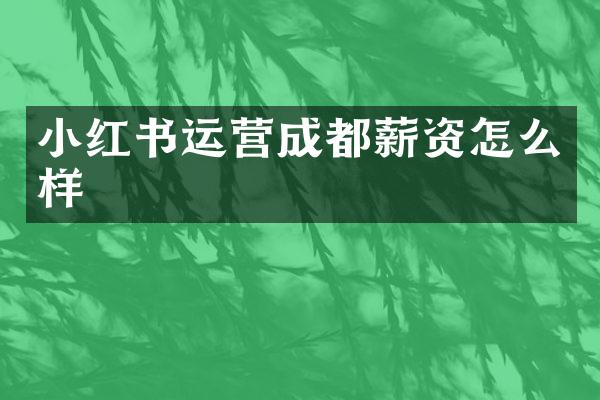 小红书运营成都薪资怎么样