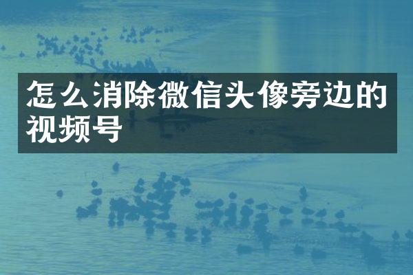 怎么消除微信头像旁边的视频号